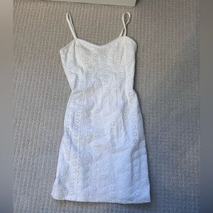 White Floral cutout detail mini dress